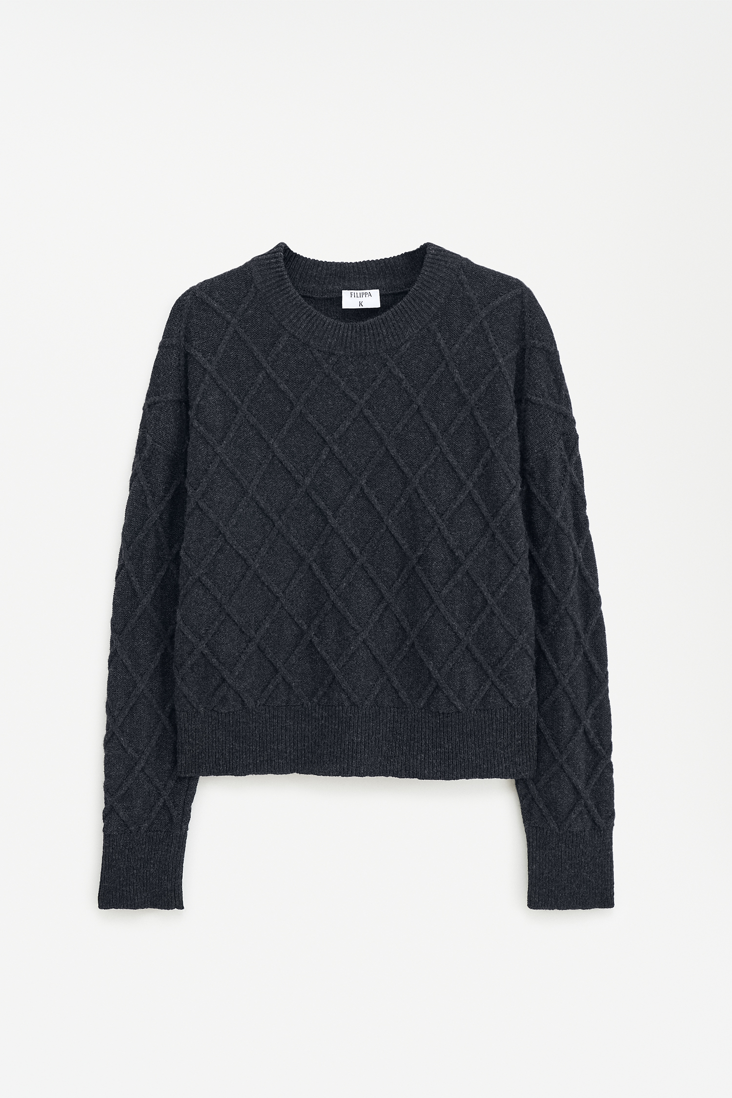 Filippa K Diamond Cable Sweater In Grey
